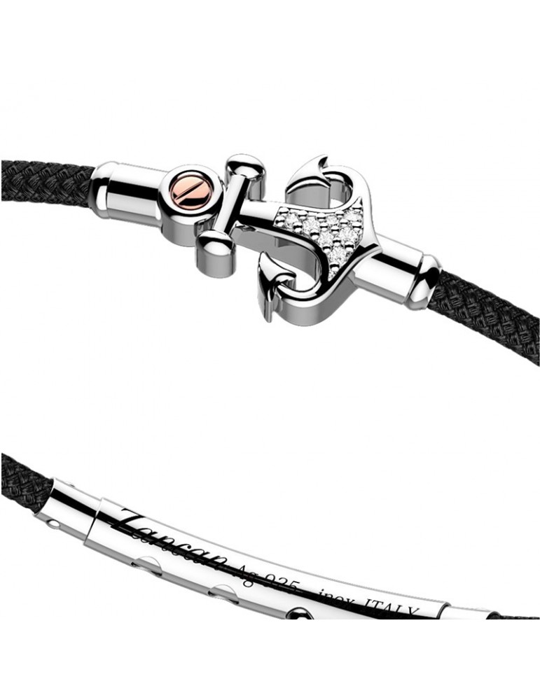 Zancan Bracelet - Regatta - 925% Silver - Anchor - Sapphires -EXB764RNE