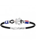 Bracciale Zancan - Regata - Nero - Ancora -Bandiere Nautiche-EXB621RNE