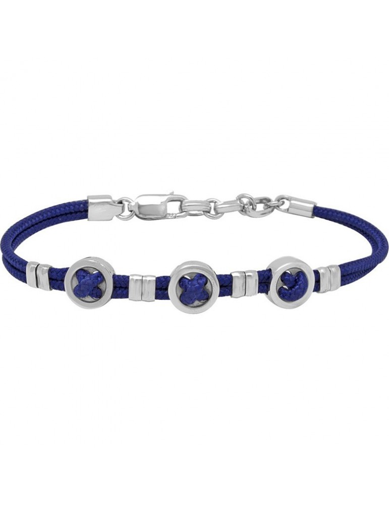 Bracciale Zancan - Regata - Kevlar Blu - Elementi Tondi - EXB628BL