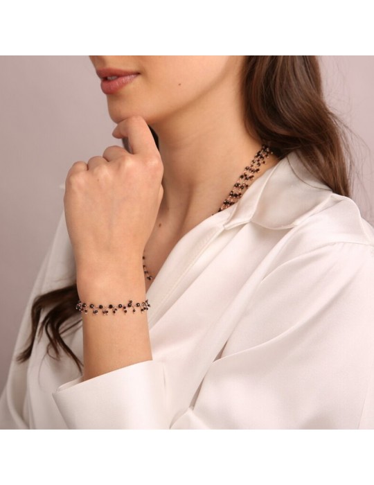 Bronzallure Bracelet - Variegata - Rosary -Spinelli Neri-WSBZ01900BS