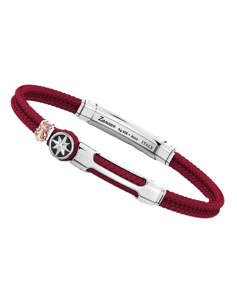 Bracciale Zancan - Regata - Kevlar - Bordeaux -Rosa dei Venti-ESB267NE