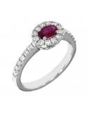 Picca Woman's Ring - in White Gold with Diamonds and Ruby - 0