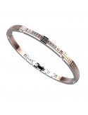 Zancan Bracelet - Hi-Teck - 316L Steel - Rosè -Spinelli Neri-EHB166