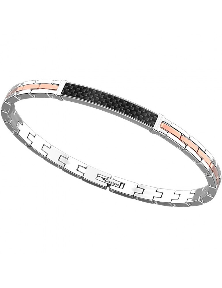 Bracciale Zancan - Hi-Teck - Acciaio - Bicolore - Rosè- Targa - EHB259