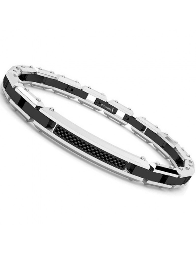 Bracciale Zancan - Hi-Teck - Acciaio - Targa -Fibra di Carbonio-EHB271