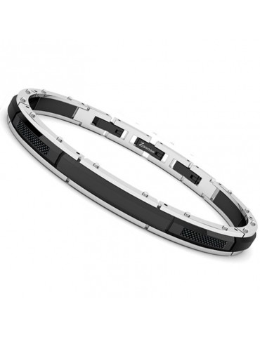 Zancan Bracelet - Hi-Teck - Black Inserts - Central Plate - EHB274