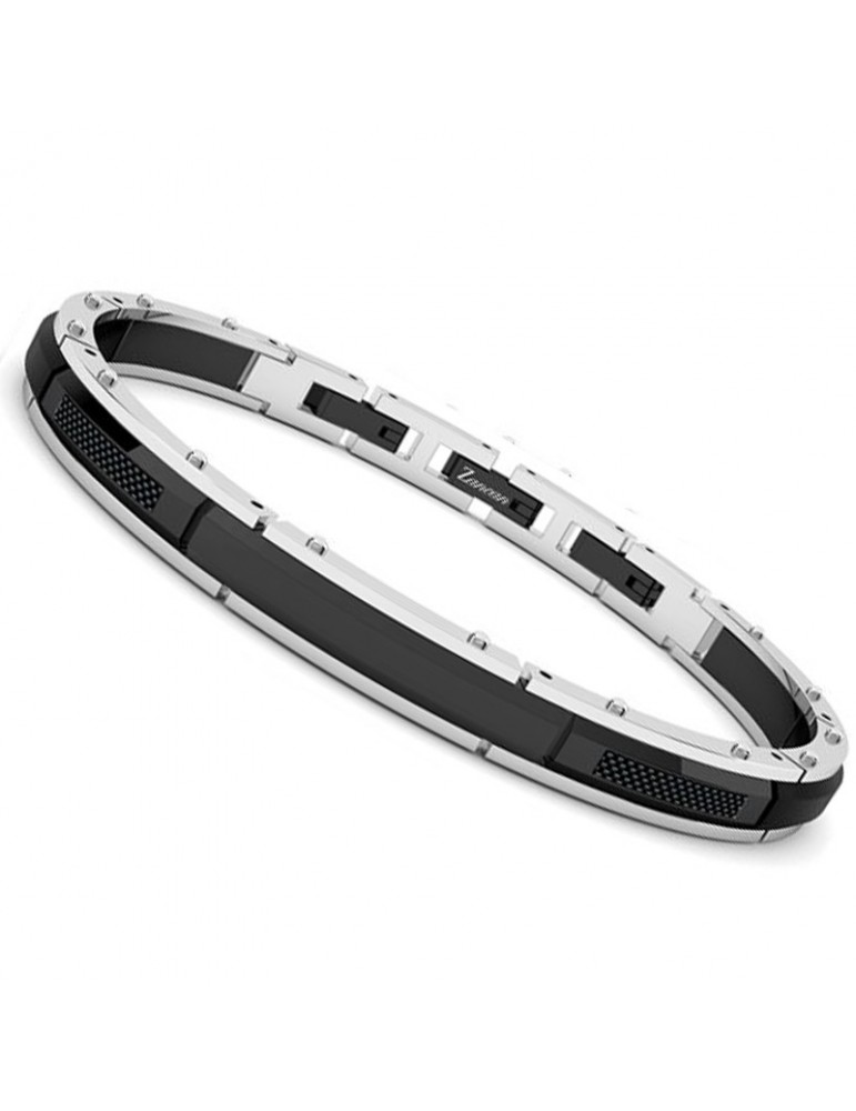 Zancan Bracelet - Hi-Teck - Black Inserts - Central Plate - EHB274