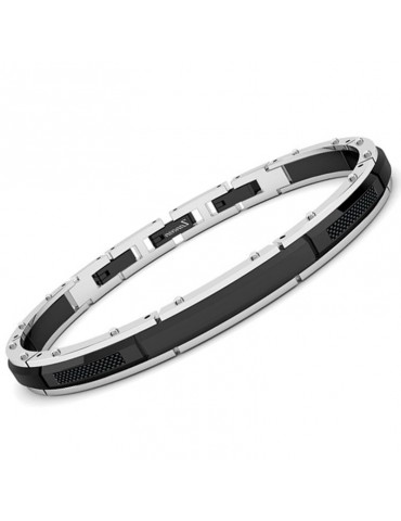 Zancan Bracelet - Hi-Teck - Black Inserts - Central Plate - EHB274 2