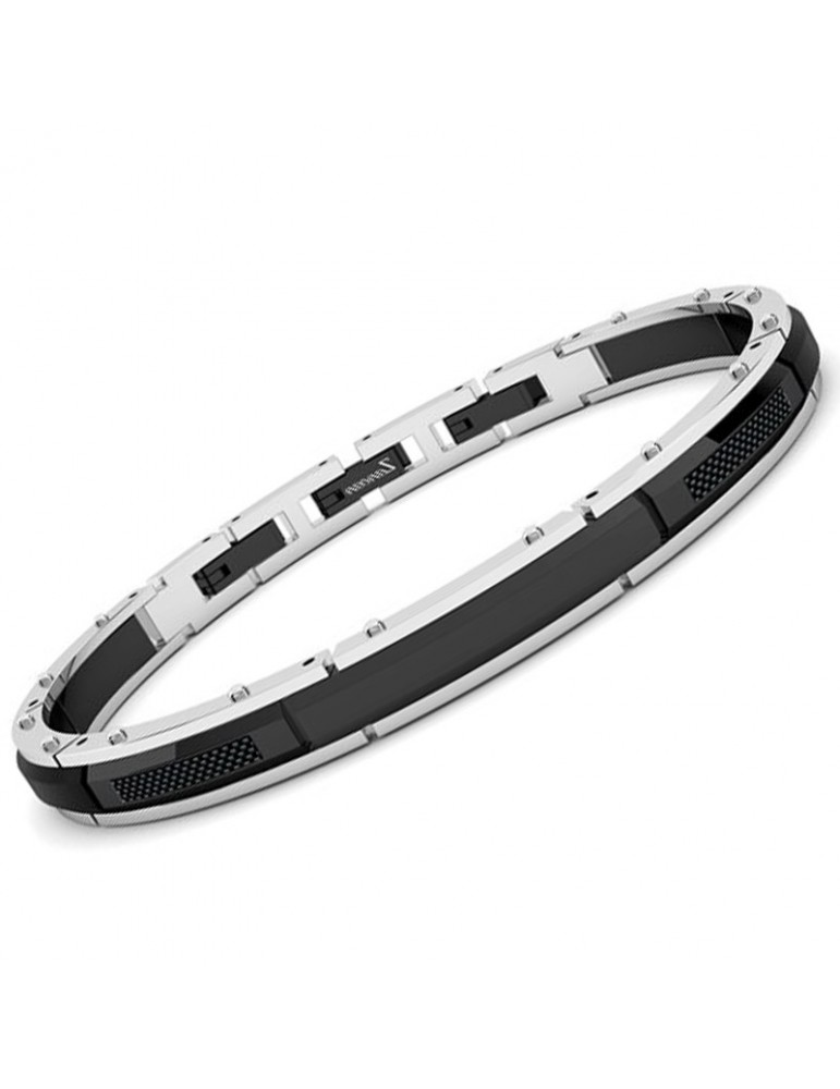 Bracciale Zancan - Hi-Teck - Inserti Neri - Piastra Centrale - EHB274