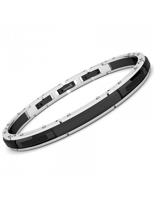 Zancan Bracelet - Hi-Teck - Black Inserts - Central Plate - EHB274