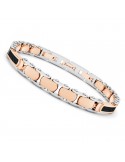 Zancan Men's Bracelet - Hi-Teck in 316L Steel Bicolor Rose Gold with Carbon Fiber Inserts - 0