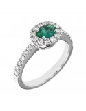 Picca Woman's Ring - in White Gold with Diamonds and Emerald - 0