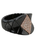 Roberto Demeglio Woman - Diva Ring in Glossy Black Ceramic with Brown Diamonds 0.69 carats - 0