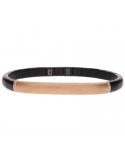 Roberto Demeglio Man's Bracelet - Pure Handcuff in Satin Black Ceramic with White Diamonds 0.12 ct - 0
