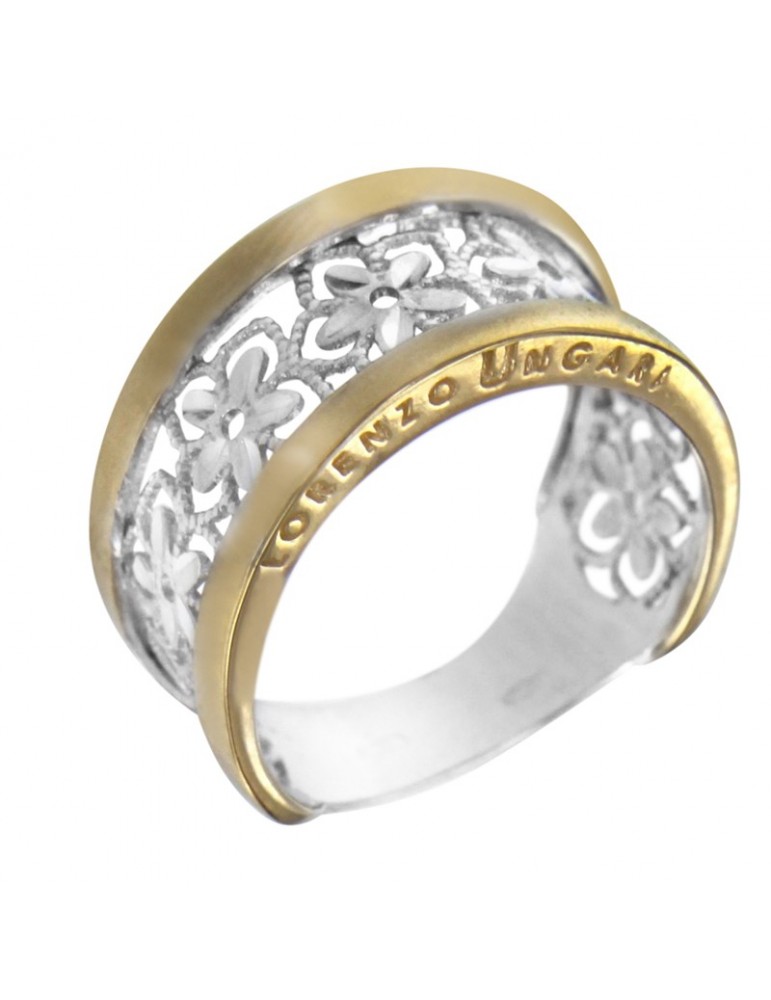 Lorenzo Ungari Woman's Ring Le Scintille Band in 18K White Gold