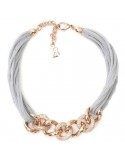 Boccadamo Necklace - Eternity - Lamè - Bronze Links - Zircons-XGR084RS