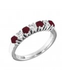 Picca Woman's Ring - in White Gold with Diamonds and Rubies - 0