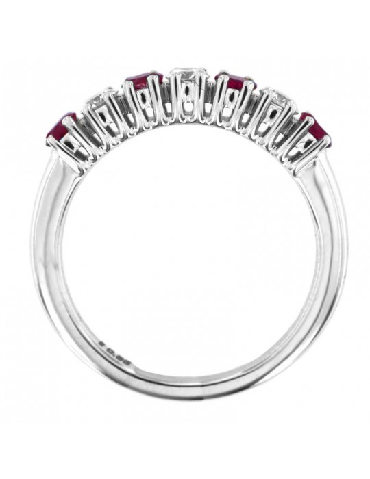 Picca Woman's Ring - in White Gold with Diamonds and Rubies - 0