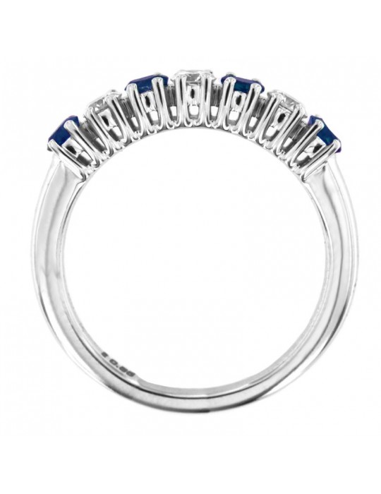 Picca Woman's Ring - in White Gold with Diamonds and Sapphires - 0