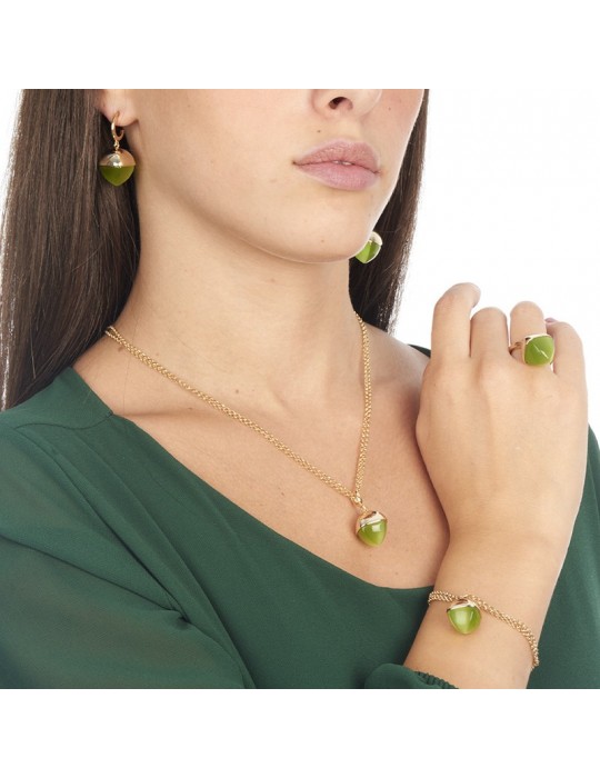 Boccadamo Ring - Caleida - Gold Bronze - Olivine Crystal -XAN161DV