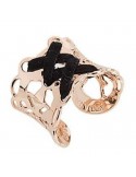 Boccadamo Ring - Corset - Rosè Gold - Alcantara® Black - XAN033RS