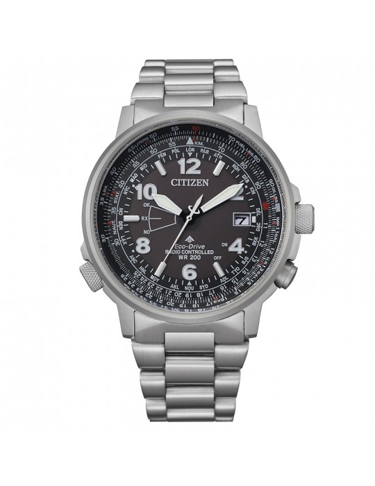 Citizen Men's Watch - Radio Controlled Pilot Eco-Drive 42.5mm Black - 0