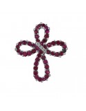 Chirico cross pendant with diamonds and rubies - 0