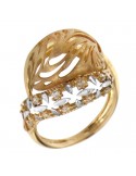Lorenzo Ungari Woman's Ring - Stardust in 18K Yellow Gold with White Zircons - 0