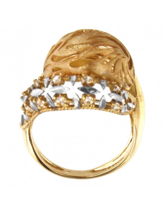 Lorenzo Ungari Woman's Ring - Stardust in 18K Yellow Gold with White Zircons - 0
