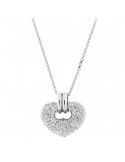 Chimento Woman's Necklace - in 18k White Gold with Heart Pendant and White Diamonds 0.49 ct - 0