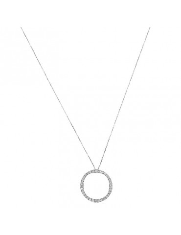 Chimento Woman's Necklace - in 18k White Gold with Round Pendant and 0.82 carat Natural Diamonds - 0