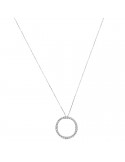 Chimento Woman's Necklace - in 18k White Gold with Round Pendant and 0.82 carat Natural Diamonds - 0