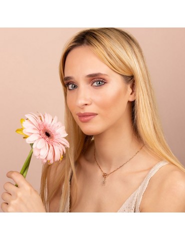 Bronzallure Women's Necklace - Letter M - White Zircons -WSBZ01934M 2