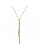 Chimento Woman's Necklace - Bamboo Flirt in 18k Yellow Gold with White Diamonds 0.16 carat - 0