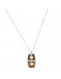 Chimento Woman's Necklace - 18k White Gold with Mother of Pearl Pendant and 0.31 Carat Natural Diamonds - 0