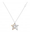 Chimento Woman's Necklace - in 18k White Gold with Bicolor Star Pendant and 0.26 Carat Natural Diamonds - 0