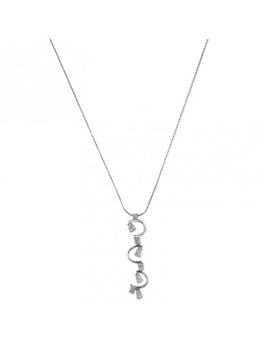 Chimento Woman's Necklace - in 18k White Gold with Pendant and 0.28 carat Natural Diamonds - 0
