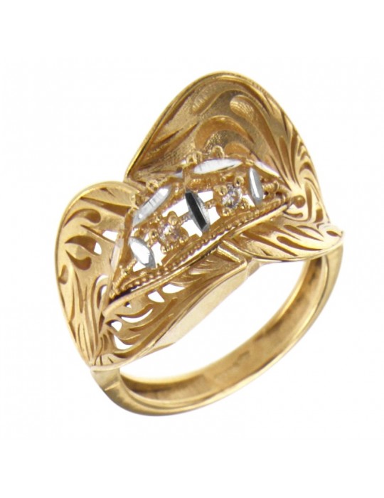 Lorenzo Ungari Woman's Ring - Stardust in 18K Yellow Gold with White Zircons - 0