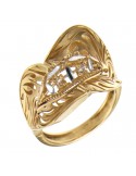 Lorenzo Ungari Woman's Ring - Stardust in 18K Yellow Gold with White Zircons - 0