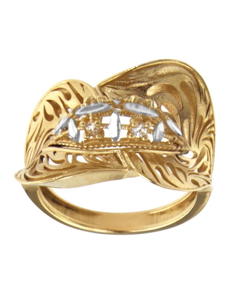Lorenzo Ungari Woman's Ring - Stardust in 18K Yellow Gold with White Zircons - 0