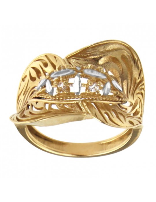 Lorenzo Ungari Woman's Ring - Stardust in 18K Yellow Gold with White Zircons - 0