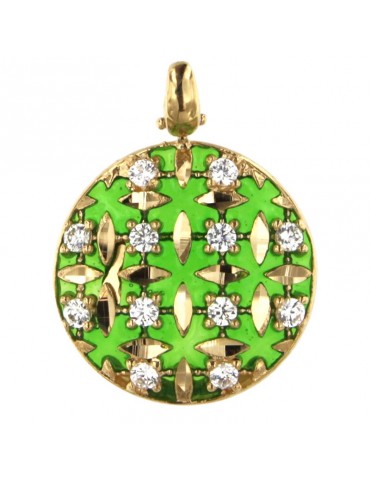 Pendente Lorenzo Ungari  - Polvere di Stelle - Oro - Verde - Zirconi