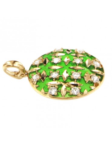 Pendente Lorenzo Ungari  - Polvere di Stelle - Oro - Verde - Zirconi 2