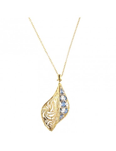 Lorenzo Ungari Woman's Necklace - Stardust in 18K Yellow Gold with Spiral Pendant - 0