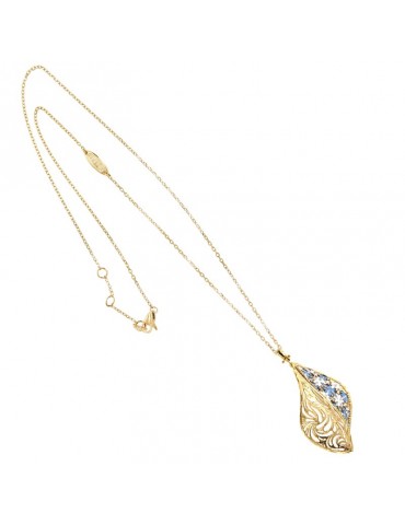 Lorenzo Ungari Woman's Necklace - Stardust in 18K Yellow Gold with Spiral Pendant - 0 2