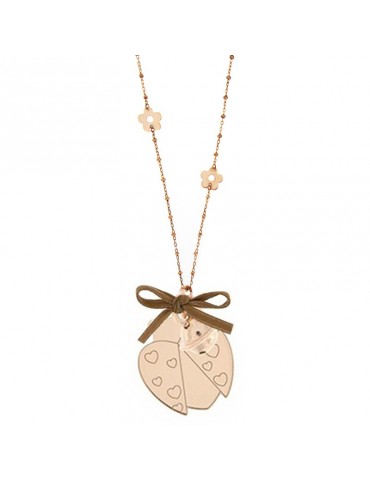 Rue Des Mille Woman's Necklace - Shamrocks and Ladybug Pendant L - 0