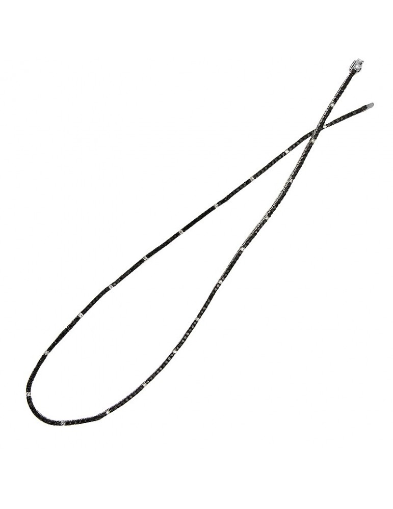 Davite & Delucchi Men's Tennis Necklace - in White Gold with Black Diamonds - 0
