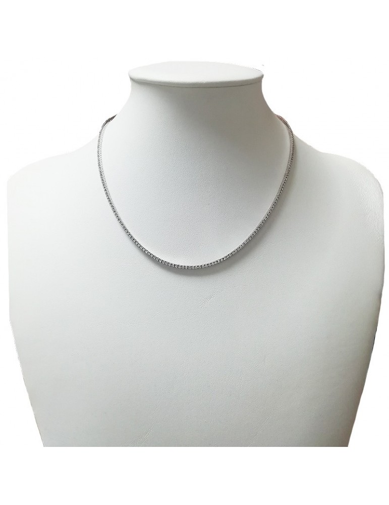 Collana Davite & Delucchi Donna - Tennis in Oro Bianco con Diamanti Naturali - 0