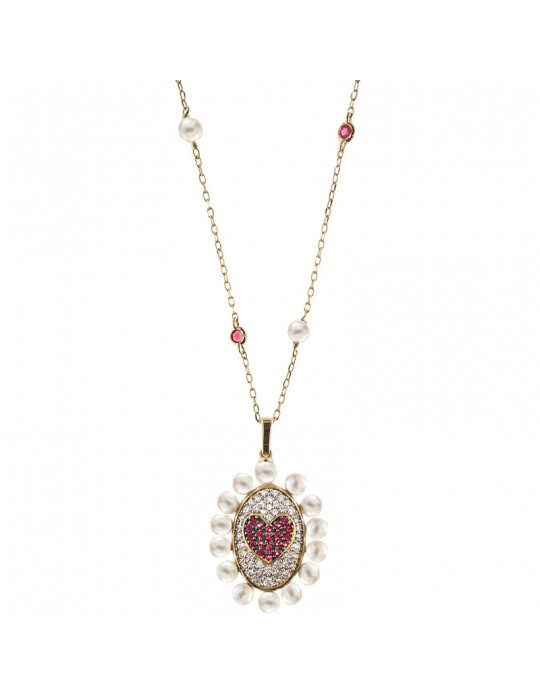 Collana Rue Des Mille - Galactica - Pendente -Zirconi-Perle-CLZ013M1AU