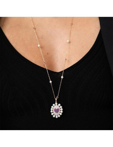 Collana Rue Des Mille - Galactica - Pendente -Zirconi-Perle-CLZ013M1AU 2